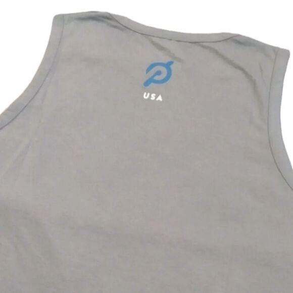 Peloton Grey Studio Colorful Logo Side Slit Workout Tank Top Large NWT - Picture 10 of 16